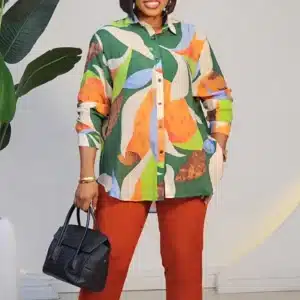 PATTERN BUTTON DOWN SHIRT 0509A - Image 4