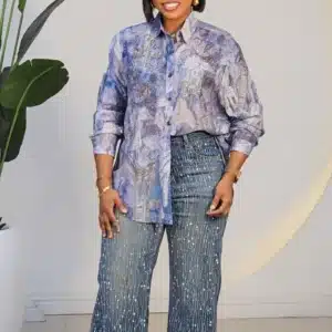 PRINT STUD EMBROIDERY FRONT SHIRT 2701 - Image 5