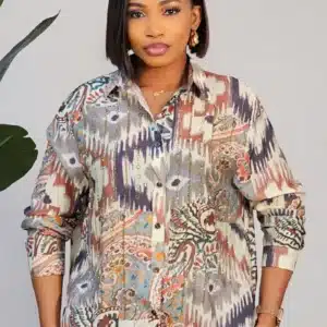 PRINT STUD FRONT SHIRT 8903