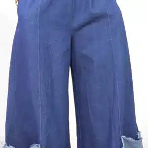 SHREDDED TURN UP CULOTTE JEANS 80582 - Image 2