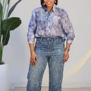 STUDDED MOM JEANS 9836
