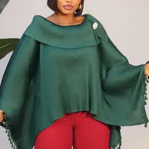 TASSOL DETAIL MIYAKI COWL PONCHO TOP 2792 - Image 2
