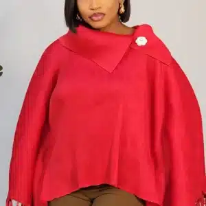 TASSOL DETAIL MIYAKI COWL PONCHO TOP 2792 - Image 4