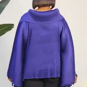 TASSOL DETAIL MIYAKI COWL PONCHO TOP 2792 - Image 11