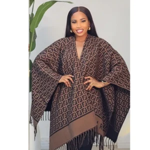 2-TONE KNIT KIMONO THROW ON 2306 - Image 2
