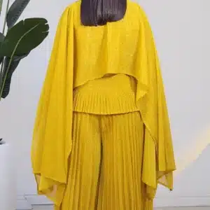 3IN1 SHIMMER MIYAKE PONCHO TOP & PANT SET 2703A - Image 4