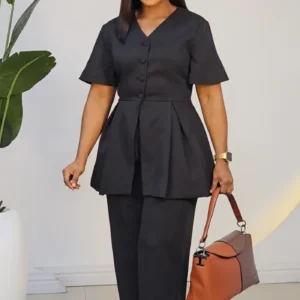 CASEMENT PEPLUM JACKET & PANT SET 1906