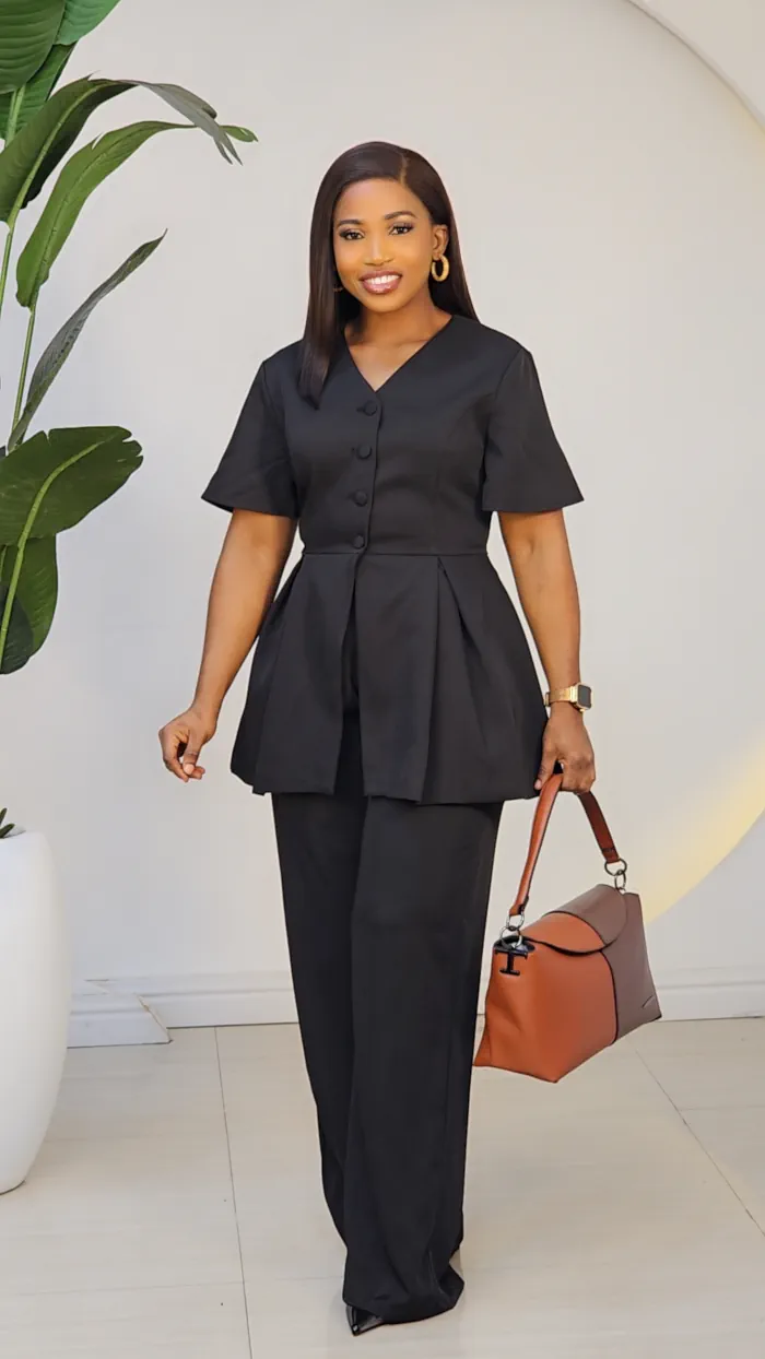 CASEMENT PEPLUM JACKET & PANT SET 1906