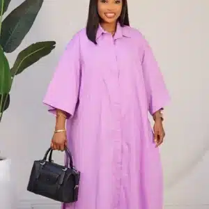 DOUBLE SIDE SLIT BUTTON DOWN SHIRT DRESS 6063 - Image 13