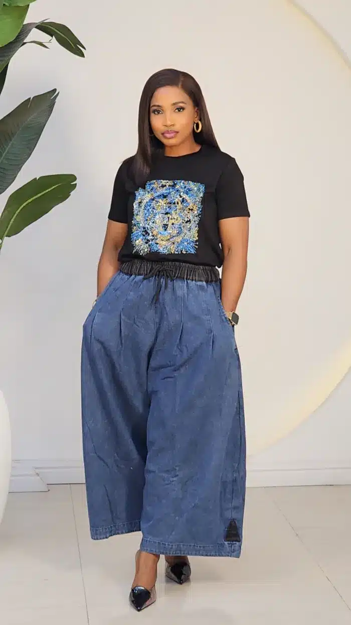 DRAW STRINGS WAIST CULOTTES JEAN 2529