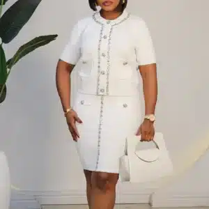 EMBELISH BANDAGE SKIRT & TOP SET 250263B