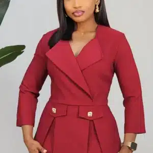 FALSE POCKET PEPLUM MIDI DRESS L871 - Image 3