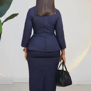 FALSE POCKET PEPLUM MIDI DRESS L871 - Image 6