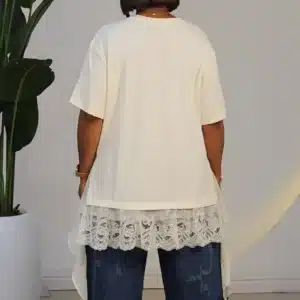 LACE HEM TSHIRT TOP 9109 - Image 6