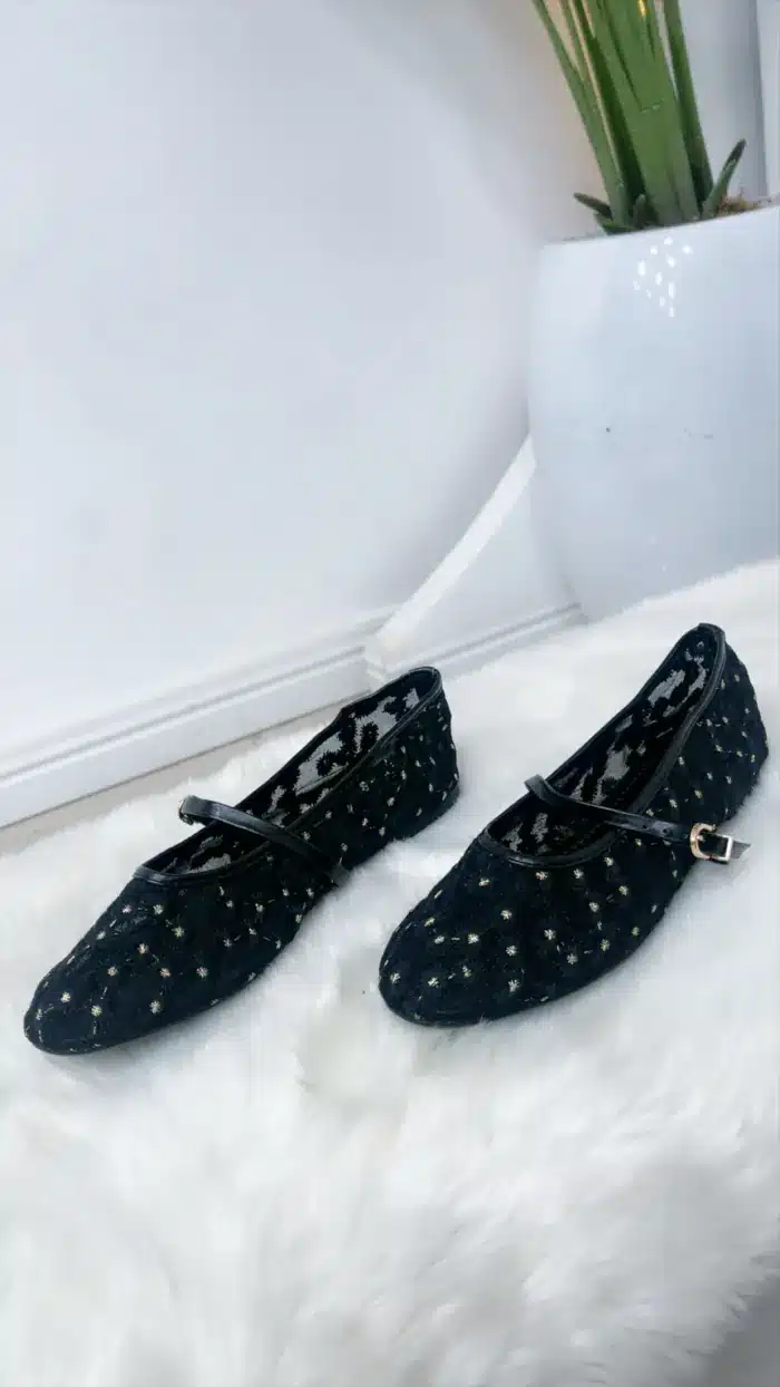 MESH FLAT GLITTER SHOE 33656-2