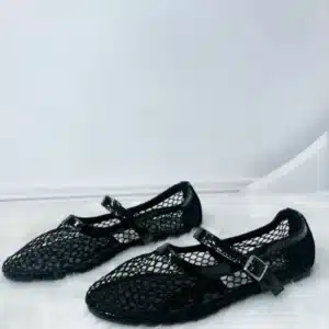 NET BUCKLE STRAP FLAT SHOE 3342-5