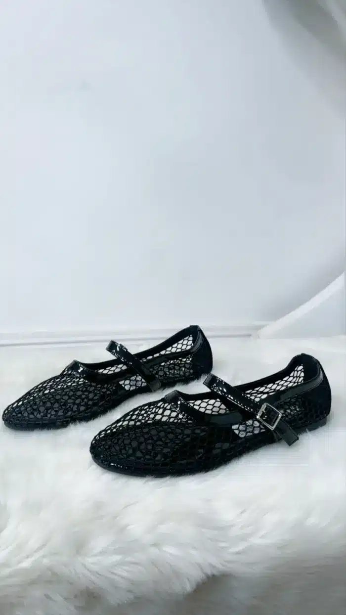 NET BUCKLE STRAP FLAT SHOE 3342-5