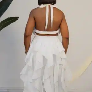 RUFFLE HALTER NECK DRESS 9695 - Image 7