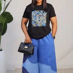 SCARF PRINT PRINT STUD FRONT TSHIRT 633 - Image 4
