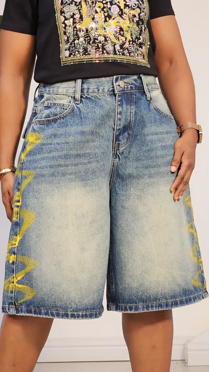 SPLASH SIDE DETAILED BAGGY JORT 8583