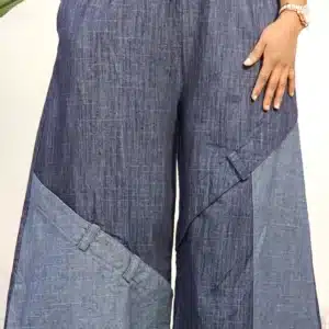 2-TONE BELT LOOP HEM CULOTTE JEANS 80688 - Image 7