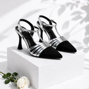 2-TONE MULTI STRAP HIGH HEEL SANDALS 2958-132 - Image 3