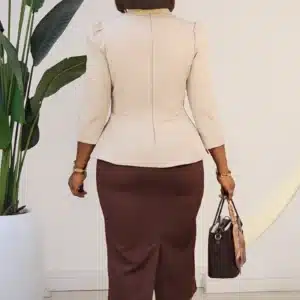 2-TONE PEPLUM DRESS L929 - Image 3