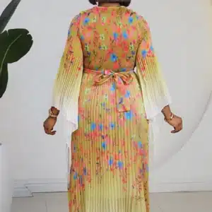 2-TONE PLEAT FLORAL MIYAKI DRESS 1007 - Image 9