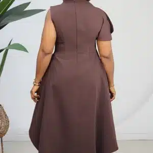 ASYMMETRIC HIGH NECK DRESS 6083 - Image 8