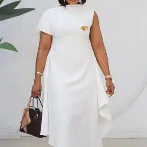 ASYMMETRIC HIGH NECK DRESS 6083