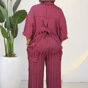 BACK KNOT BOLD STRIPE SHIRT & PANT SET 96052 - Image 13