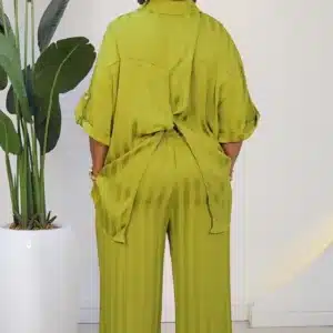BACK KNOT BOLD STRIPE SHIRT & PANT SET 96052 - Image 12