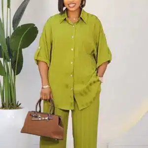 BACK KNOT BOLD STRIPE SHIRT & PANT SET 96052 - Image 6