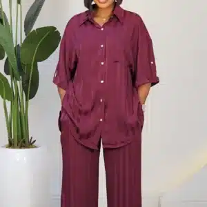 BACK KNOT BOLD STRIPE SHIRT & PANT SET 96052 - Image 4