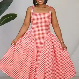 CHECKERS DOUBLE SIDE HEM DRESS 1107 - Image 10