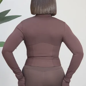 CORSET WAIST FRONT ZIP JACKET & LEGGINGS SET 1507 - Image 6