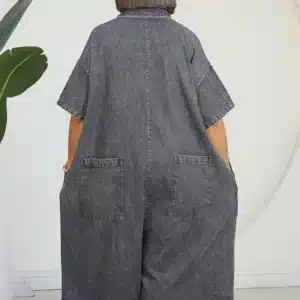 DENIM CHEST POCKET CULOTTE JUMPSUIT 80201 - Image 8