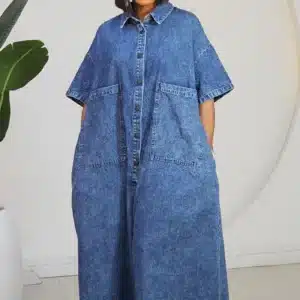 DENIM CHEST POCKET CULOTTE JUMPSUIT 80201