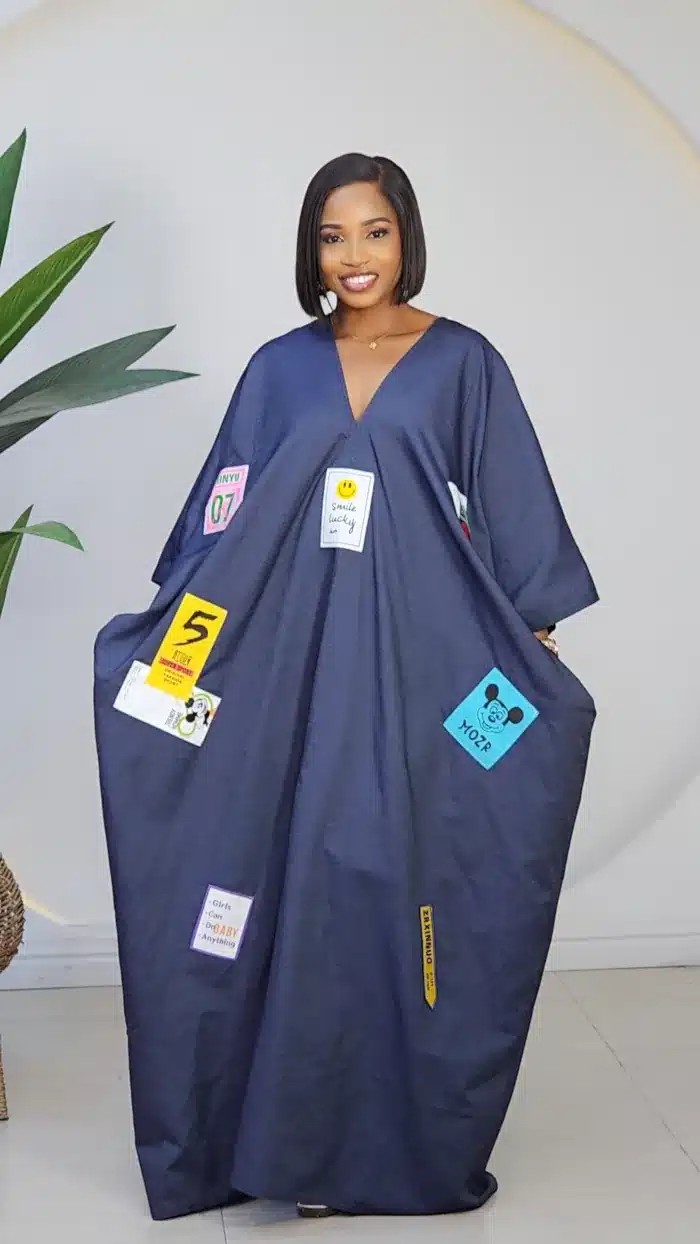 DENIM PATCH ABAYA 9083-1