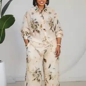 FLORAL EMBELISHED STUD SHIRT & PANT SET 81828 - Image 2