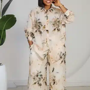 FLORAL EMBELISHED STUD SHIRT & PANT SET 81828 - Image 4
