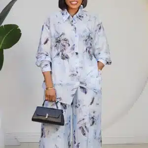 FLORAL EMBELISHED STUD SHIRT & PANT SET 81828 - Image 3