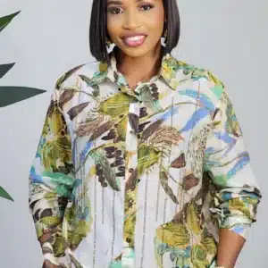 FLORAL FRONT STUD SHIRT Y598 - Image 2