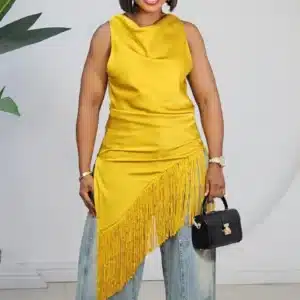 FRINGE SLANT HEM COWL TOP 2615 - Image 4