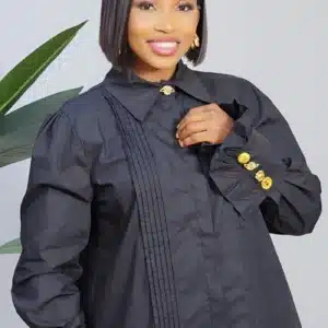FRONT PLEAT TRIPLE BUTTON WRIST SHIRT 52577 - Image 2