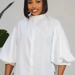 HIGH NECK PUFF SLEEVE TOP 7747
