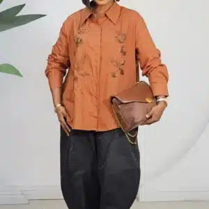 LINEN EMBELLISHED FRONT SHIRT 8805 - Image 7