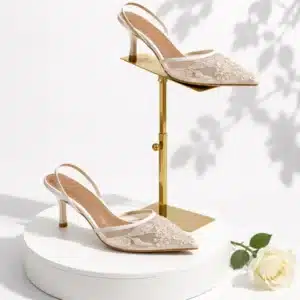 MESH FLORAL STUD TOP SLING BACK SANDALS 1432-2 - Image 5