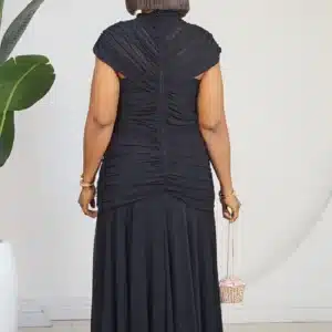 MESH FRONT CUT OUT RUCH DRESS 1075 - Image 7