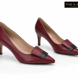 METAL TOP LEATHER KITTEN HEEL 0907 - Image 5